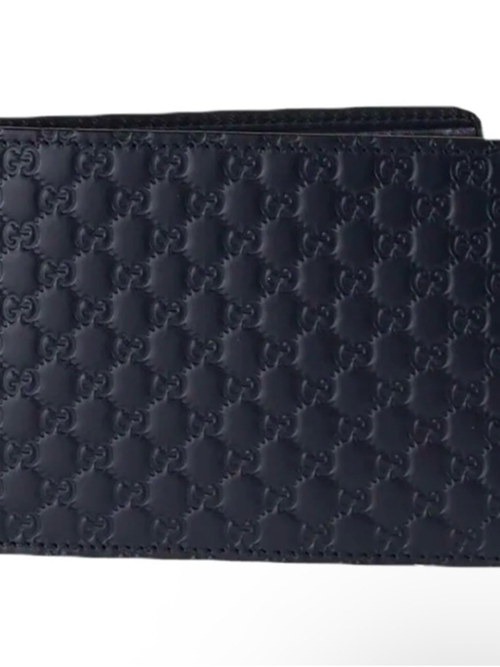 Gucci Men's Navy Embossed GG Leather Wallet